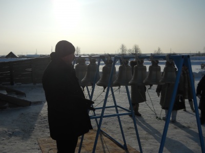 Освящение колоколов в Криводановке