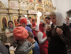 Пасхальное богослужение в Кафедральном соборе св. апостола Андрея Первозванного г. Карасук