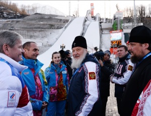 Фоторепортаж визита Святейшего Патриарха Кирилла в Сочи. Посещение объектов горного кластера Олимпиады