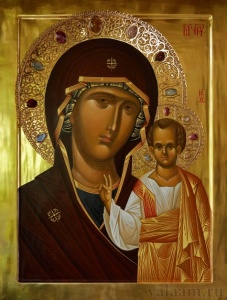 Мироточение Казанской иконы Божией Матери в скиту Всех святых Валаамского монастыря