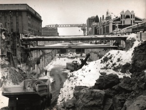 Отрывка котлована станции Площадь Ленина, начало 1980