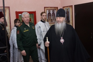 В областном сборном пункте военного комиссариата освящена часовня во имя великомученика Георгия Победоносца